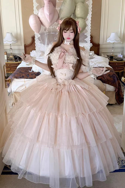 Lolita Dress - Mousse Love Song, Pink, Layered, Sweet Style, Bow Detail - additional product view 2