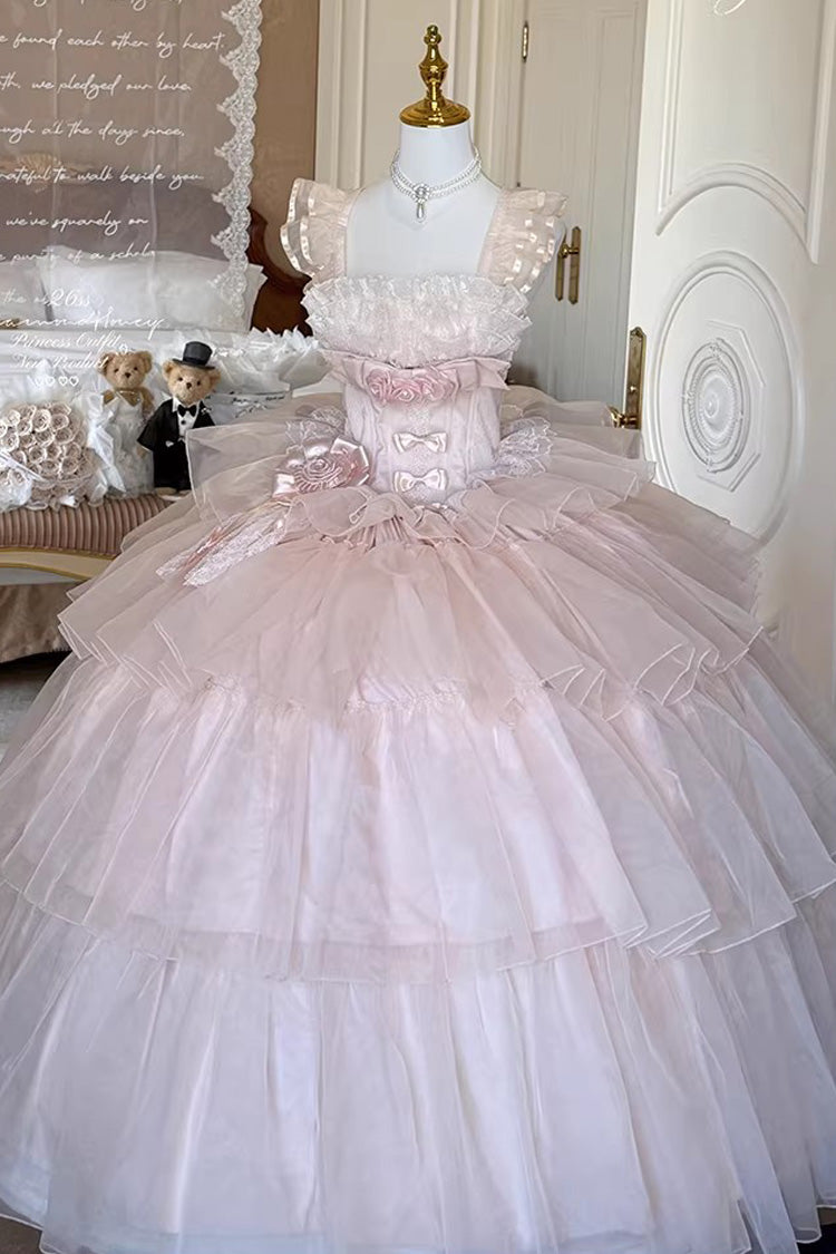 Lolita Dress - Mousse Love Song, Pink, Layered, Sweet Style, Bow Detail - additional product view 4