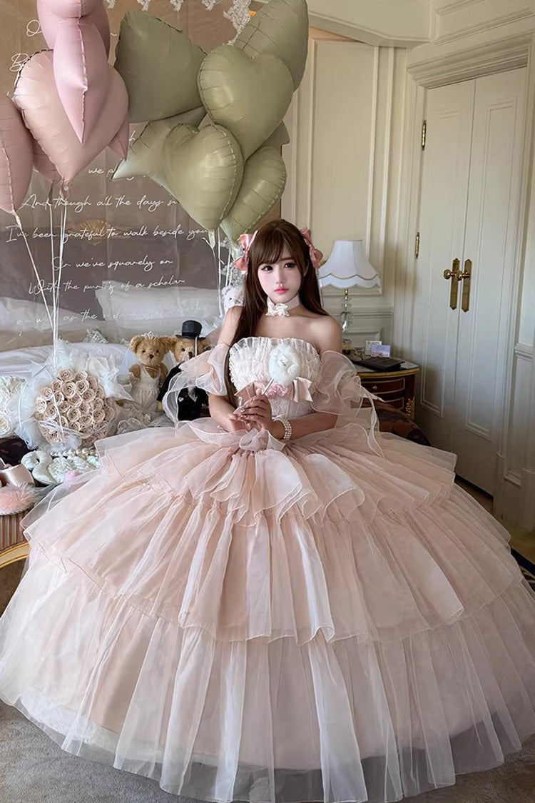 Lolita Dress - Mousse Love Song, Pink, Layered, Sweet Style, Bow Detail - additional product view 5