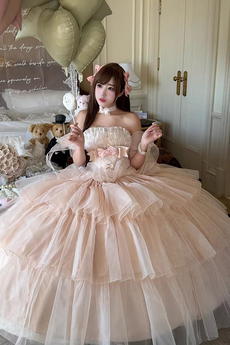 Lolita Dress - Mousse Love Song, Pink, Layered, Sweet Style, Bow Detail - additional product view 7
