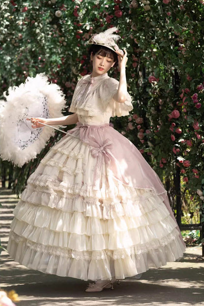 Lolita Dress - Multi-color Bellflower Print, Multi-Color, Ruffled, Printed, Sweet Style - additional product view 9