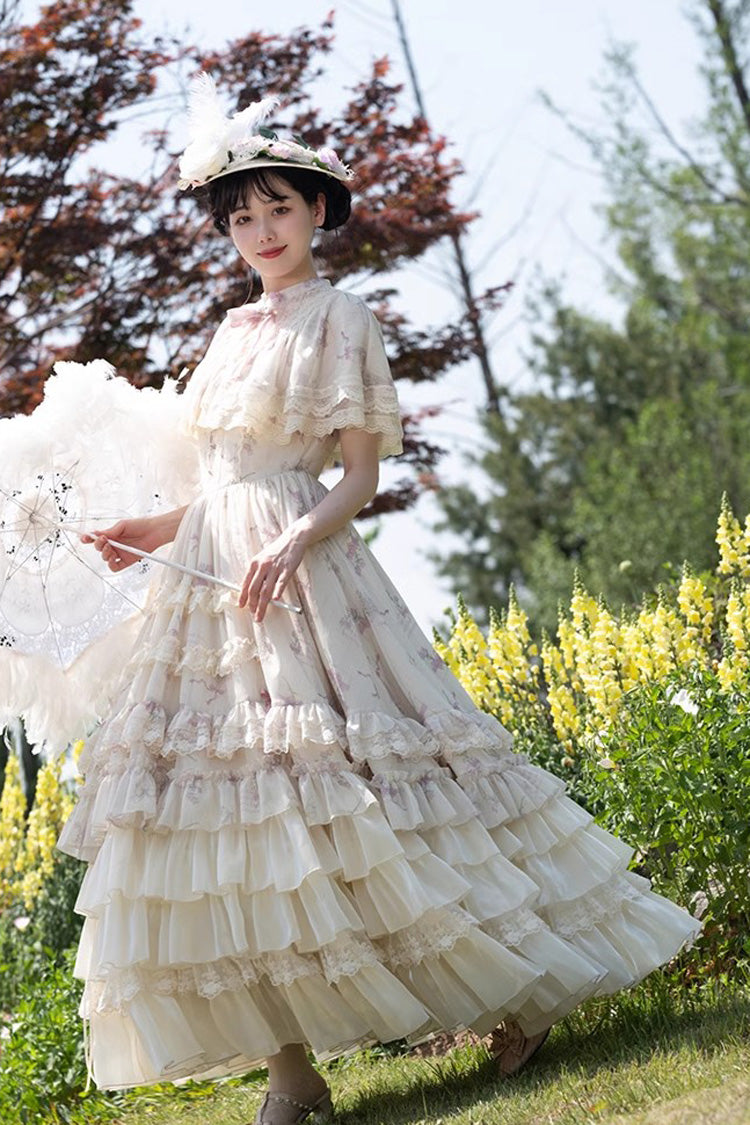 Lolita Dress - Multi-color Bellflower Print, Multi-Color, Ruffled, Printed, Sweet Style - additional product view 11