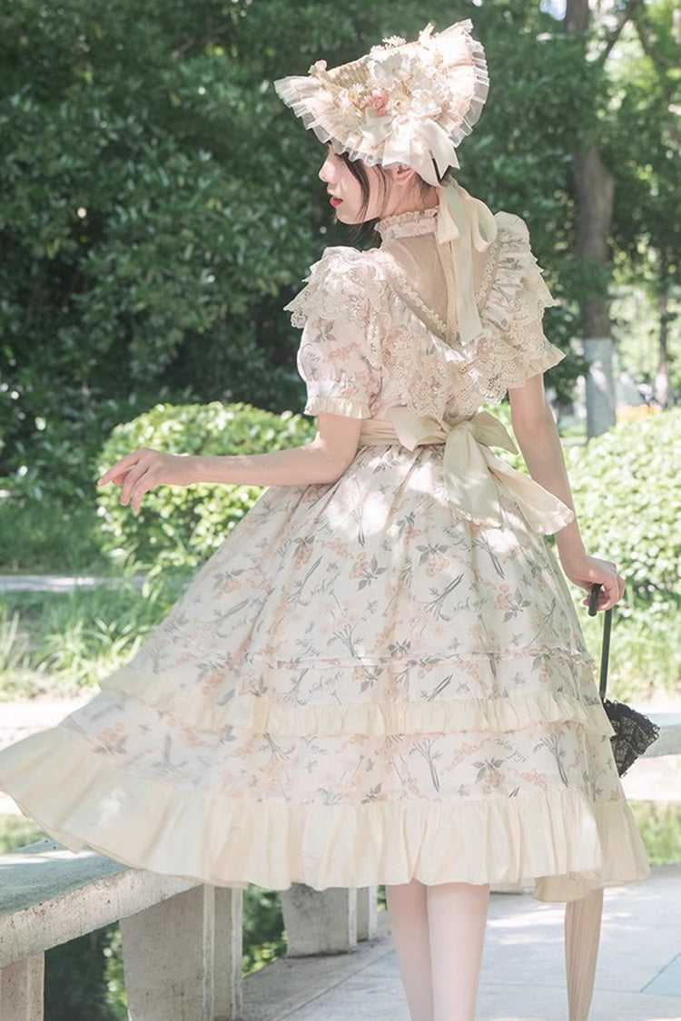 Lolita Dress - Multi-color Daisy Print Cherry, Multi-Color, Sweet Style, Printed - additional product view 4