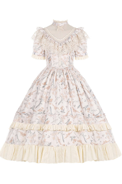 Lolita Dress - Multi-color Daisy Print Cherry, Multi-Color, Sweet Style, Printed - main product image