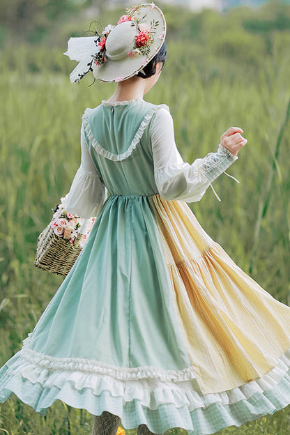 Lolita Dress - Multi-color Plaid Print, Multi-Color, Plaid, Sweet Style, Ruffled - additional product view 7