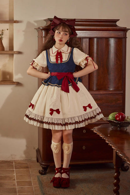 Lolita Dress - Multi-color Snow White Lapel, White, Ruffled, Sweet Style - additional product view 4