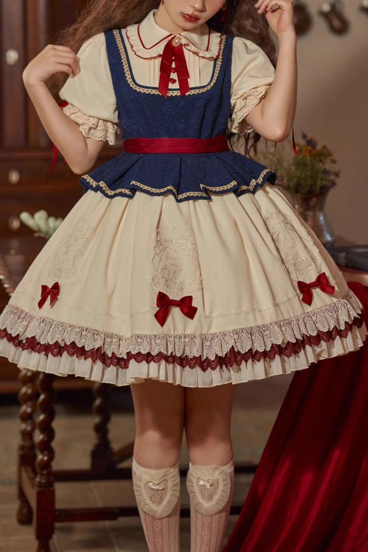 Lolita Dress - Multi-color Snow White Lapel, White, Ruffled, Sweet Style - main product image