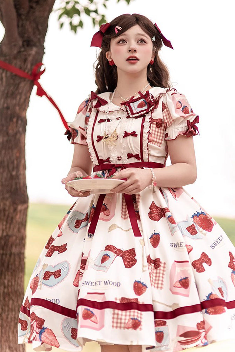 Lolita Dress - Multi-color Strawberry, Multi-Color, Short Version, Short Length - additional product view 2