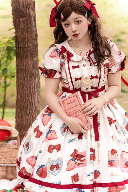 Lolita Dress - Multi-color Strawberry, Multi-Color, Short Version, Short Length - additional product view 3