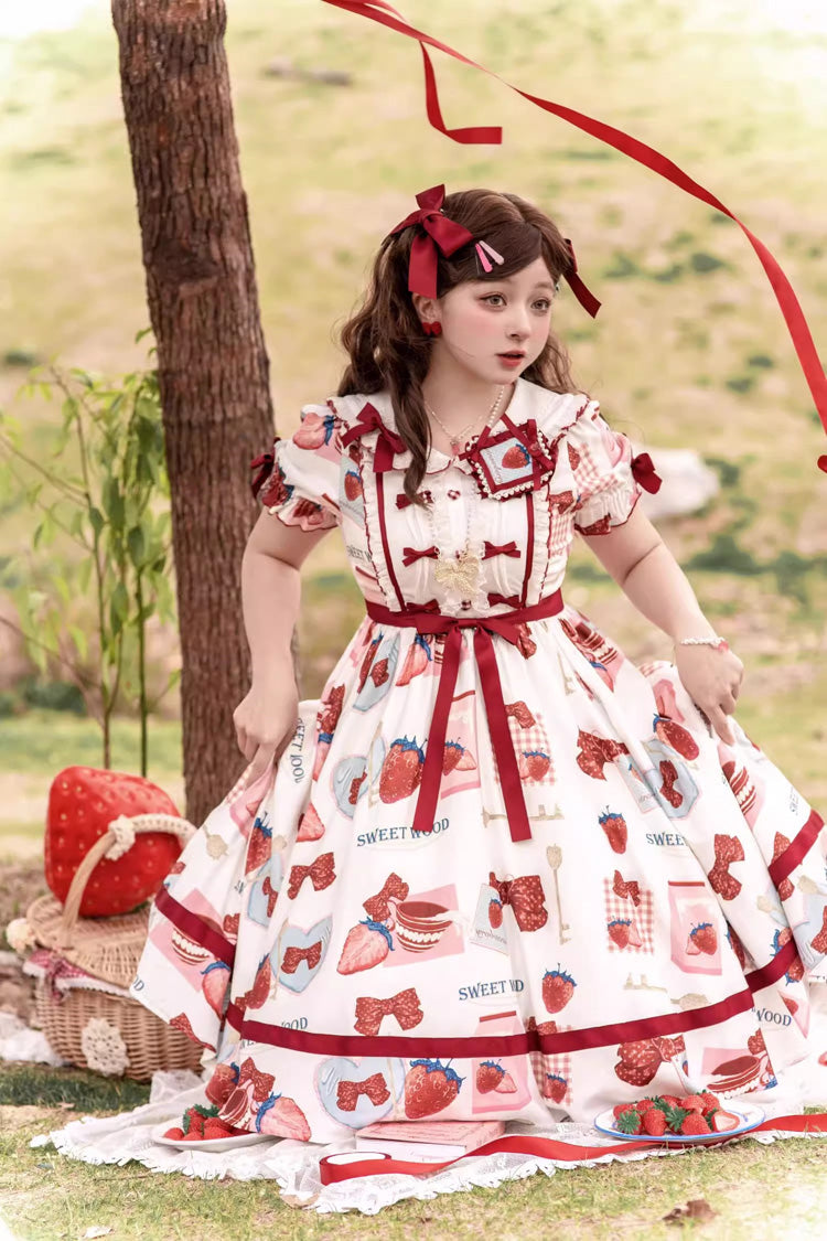 Lolita Dress - Multi-color Strawberry, Multi-Color, Short Version, Short Length - additional product view 4