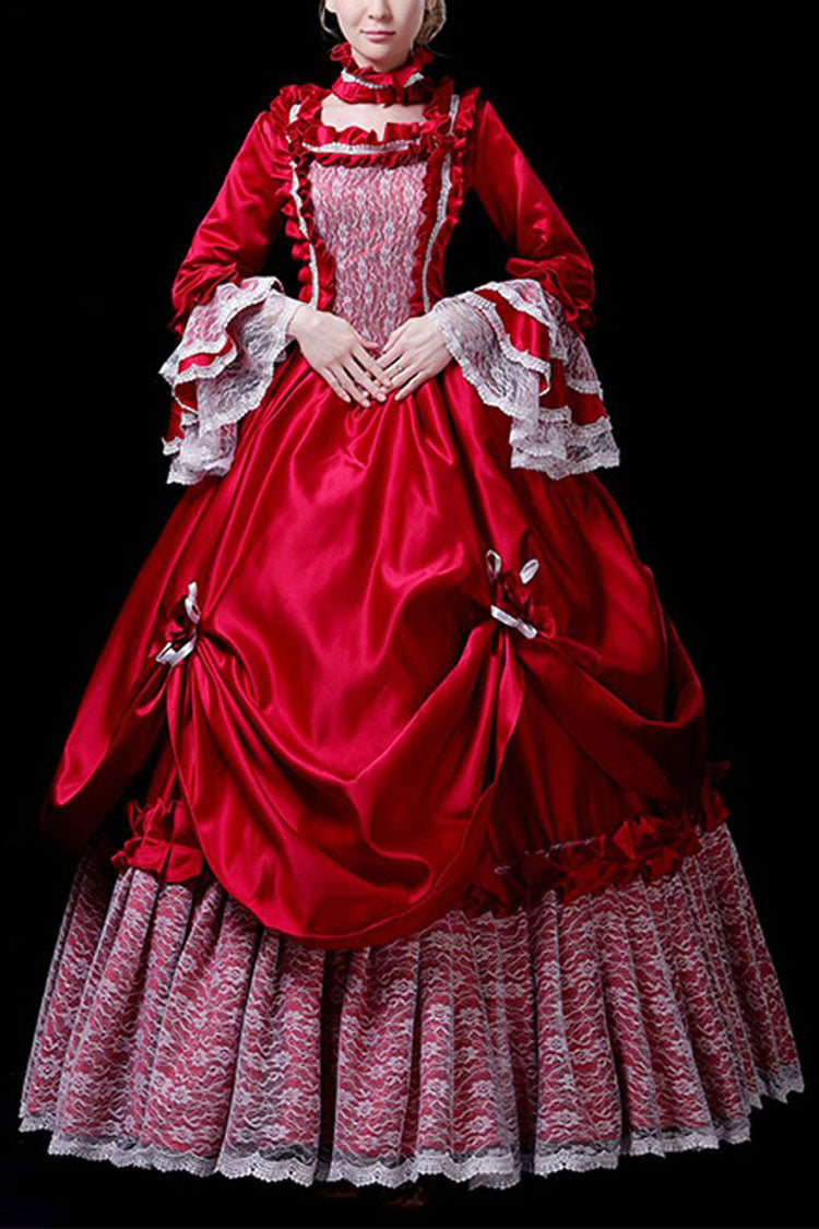Lolita Dress - Multi-layer Hime Sleeves High, Red, High Waist, Embroidered - main product image