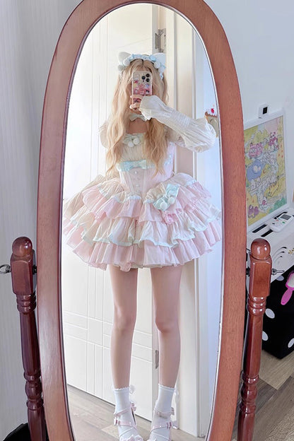 Lolita Dress - Multi-layer, Pink, Sweet Style, Bow Detail, Ruffled - additional product view 4