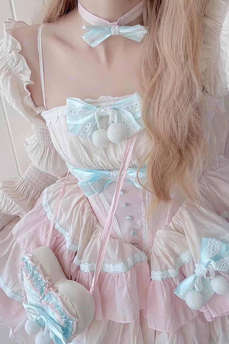 Lolita Dress - Multi-layer, Pink, Sweet Style, Bow Detail, Ruffled - additional product view 5