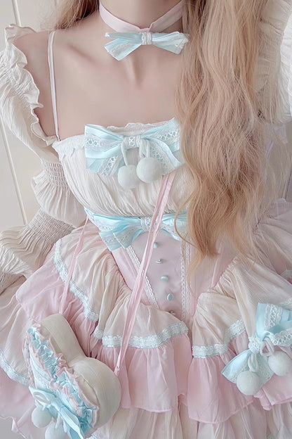 Lolita Dress - Multi-layer, Pink, Sweet Style, Bow Detail, Ruffled - additional product view 5