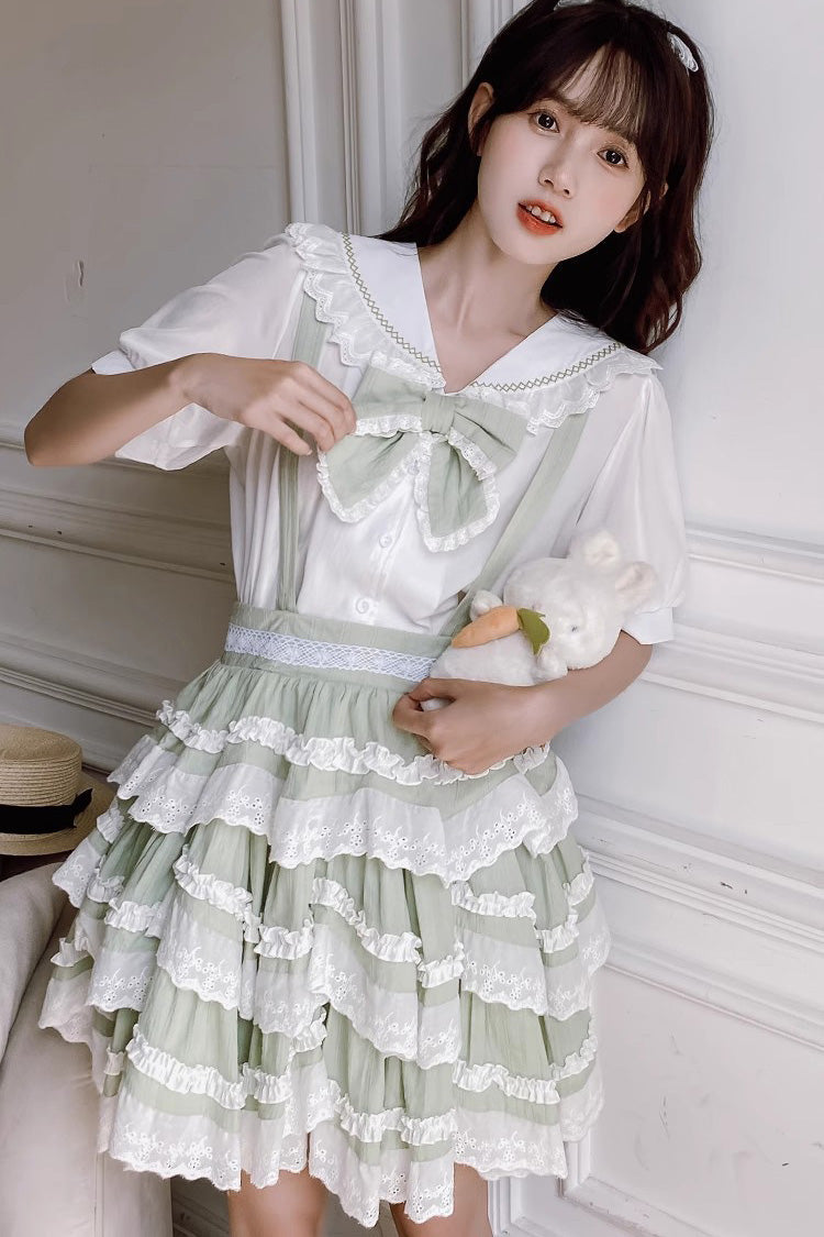 Lolita Dress - Multi-layer Scarlett Summer, 2 Colors, Ruffled, Sweet Style, Bow Detail - additional product view 2