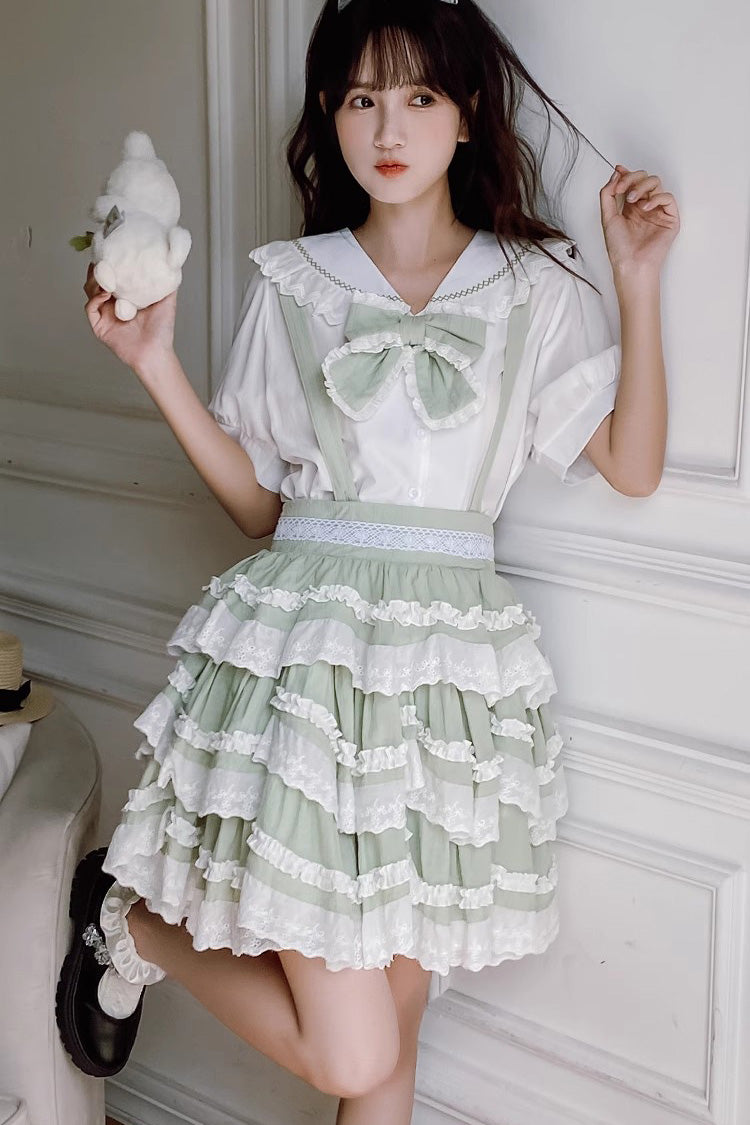 Lolita Dress - Multi-layer Scarlett Summer, 2 Colors, Ruffled, Sweet Style, Bow Detail - additional product view 4