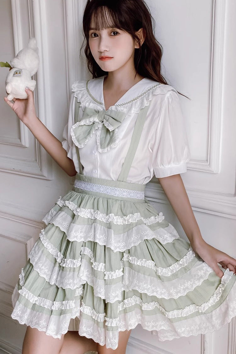 Lolita Dress - Multi-layer Scarlett Summer, 2 Colors, Ruffled, Sweet Style, Bow Detail - additional product view 5
