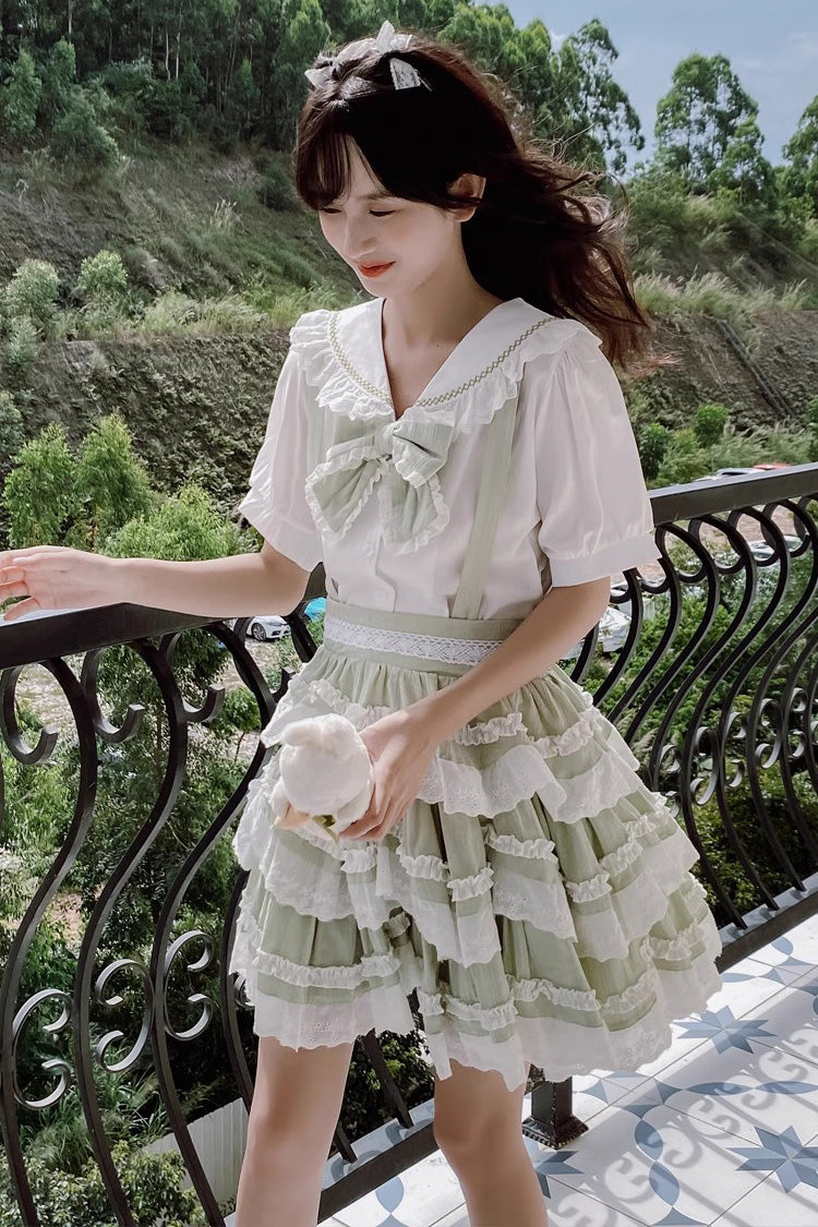 Lolita Dress - Multi-layer Scarlett Summer, 2 Colors, Ruffled, Sweet Style, Bow Detail - additional product view 6