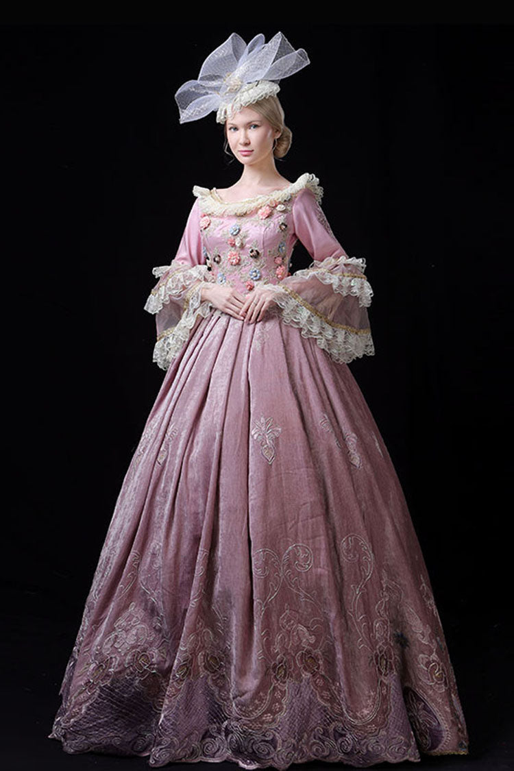 Lolita Dress - Multi-layer Trumpet Sleeves High, Pink, High Waist, Printed, Embroidered - additional product view 2