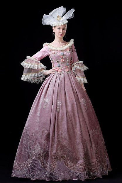 Lolita Dress - Multi-layer Trumpet Sleeves High, Pink, High Waist, Printed, Embroidered - additional product view 3