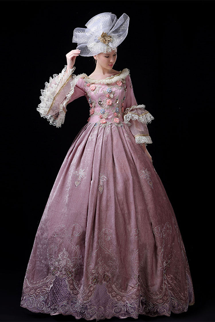 Lolita Dress - Multi-layer Trumpet Sleeves High, Pink, High Waist, Printed, Embroidered - additional product view 4