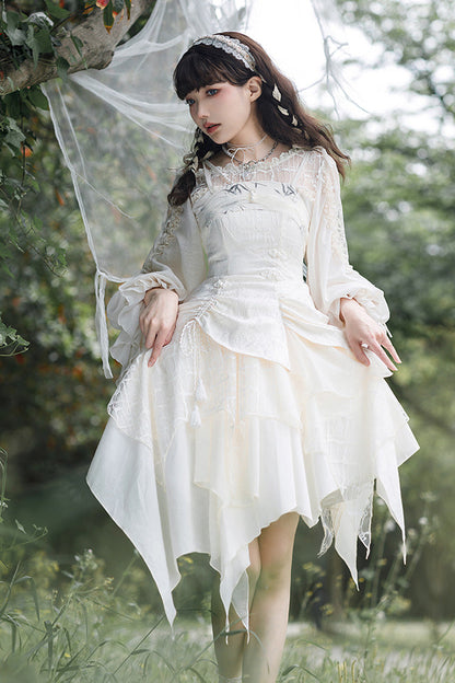 Lolita Dress - Multi-layer, White, Bow Detail, Sweet Style - Tea Party Dress - main product image