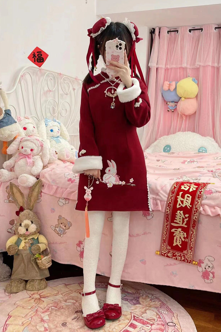 Lolita Dress - New Year, Red, Printed, Embroidered, Sweet Style - additional product view 2