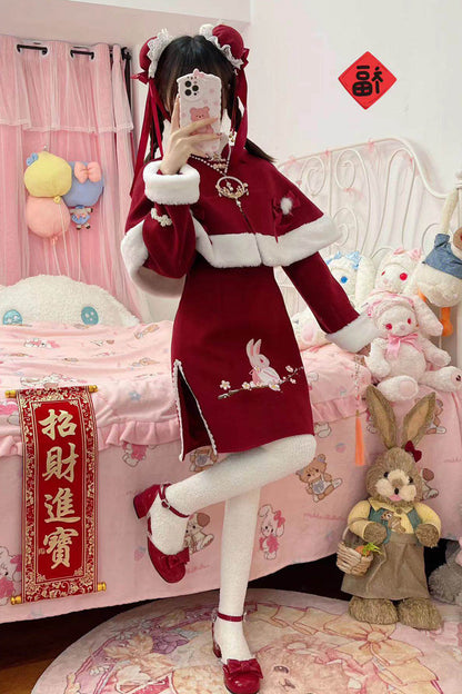 Lolita Dress - New Year, Red, Printed, Embroidered, Sweet Style - additional product view 4