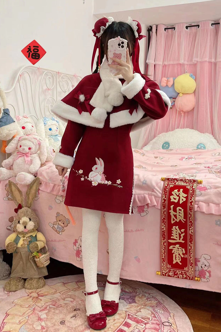 Lolita Dress - New Year, Red, Printed, Embroidered, Sweet Style - additional product view 5
