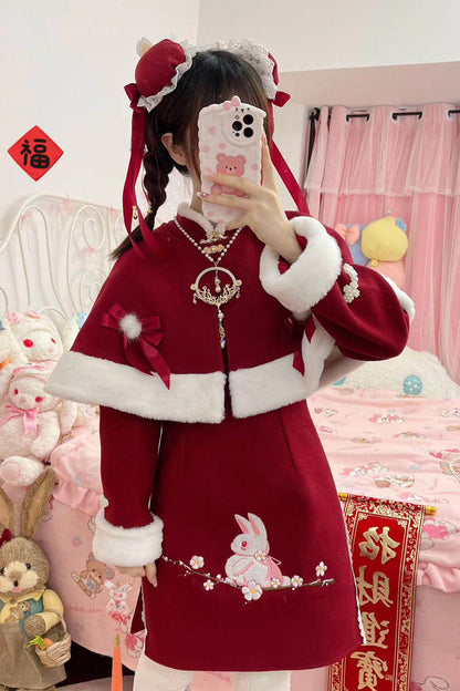 Lolita Dress - New Year, Red, Printed, Embroidered, Sweet Style - additional product view 6