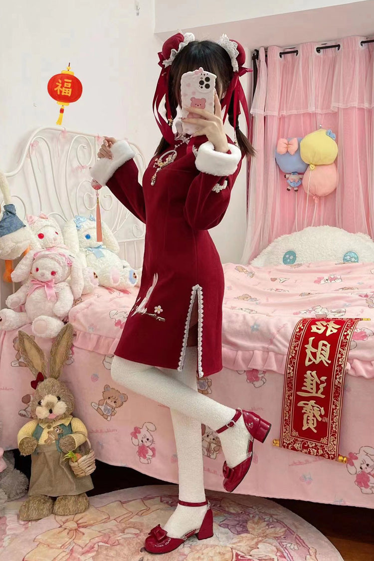 Lolita Dress - New Year, Red, Printed, Embroidered, Sweet Style - additional product view 7
