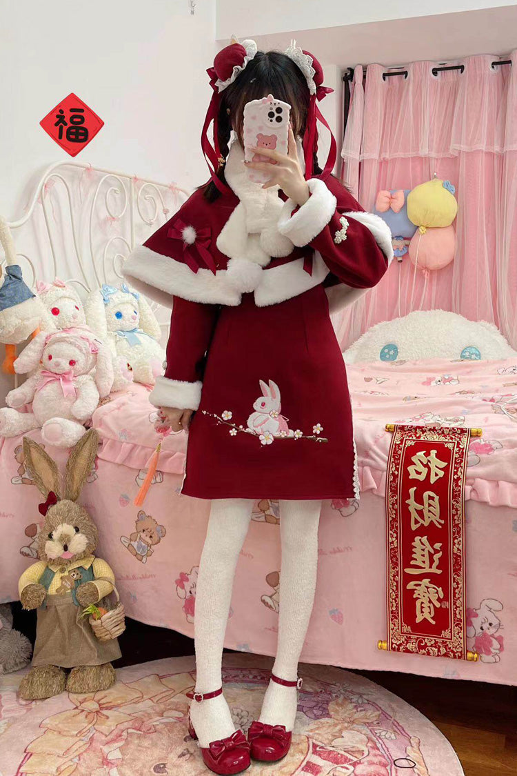 Lolita Dress - New Year, Red, Printed, Embroidered, Sweet Style - main product image
