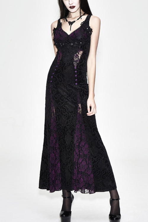 Lolita Dress - Nipped Waist With Rose, 2 Colors, Women's Style, Gothic Style, Lace Trim - main product image