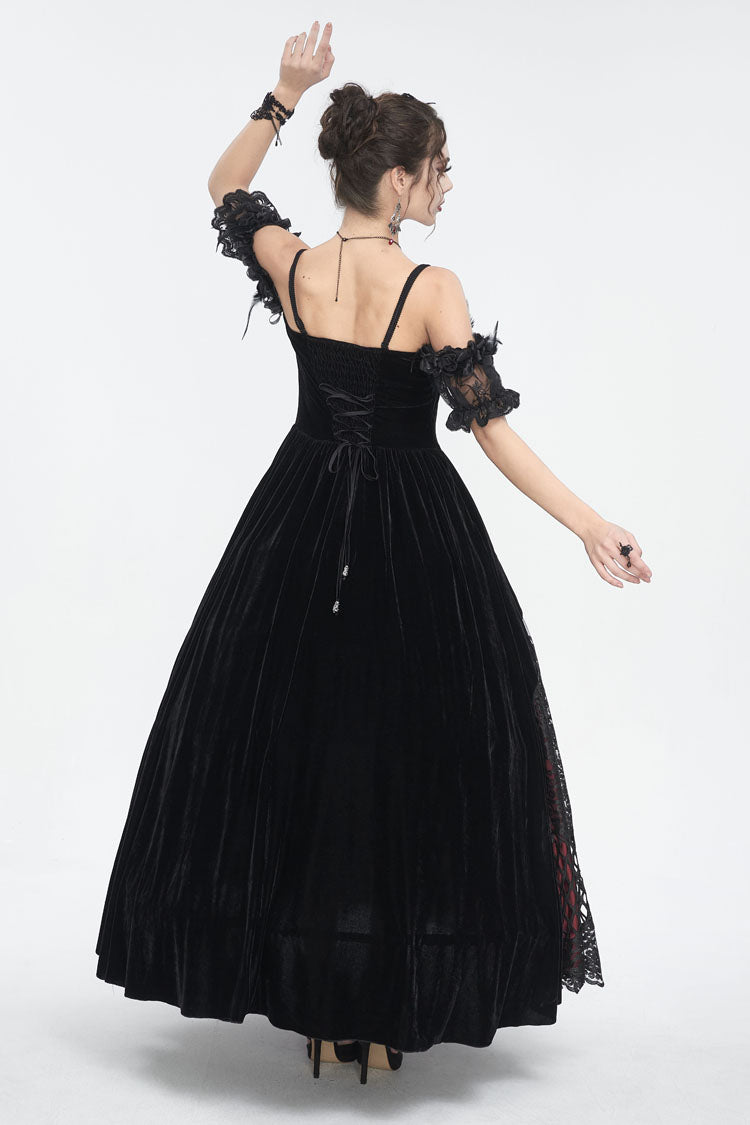 Lolita Dress - Off Shoulder High Waisted Print, Red, High Waist, Women's Style - additional product view 6