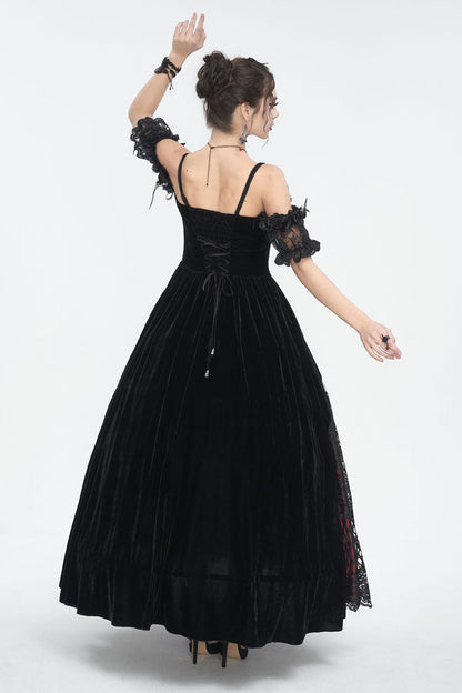 Lolita Dress - Off Shoulder High Waisted Print, Red, High Waist, Women's Style - additional product view 6