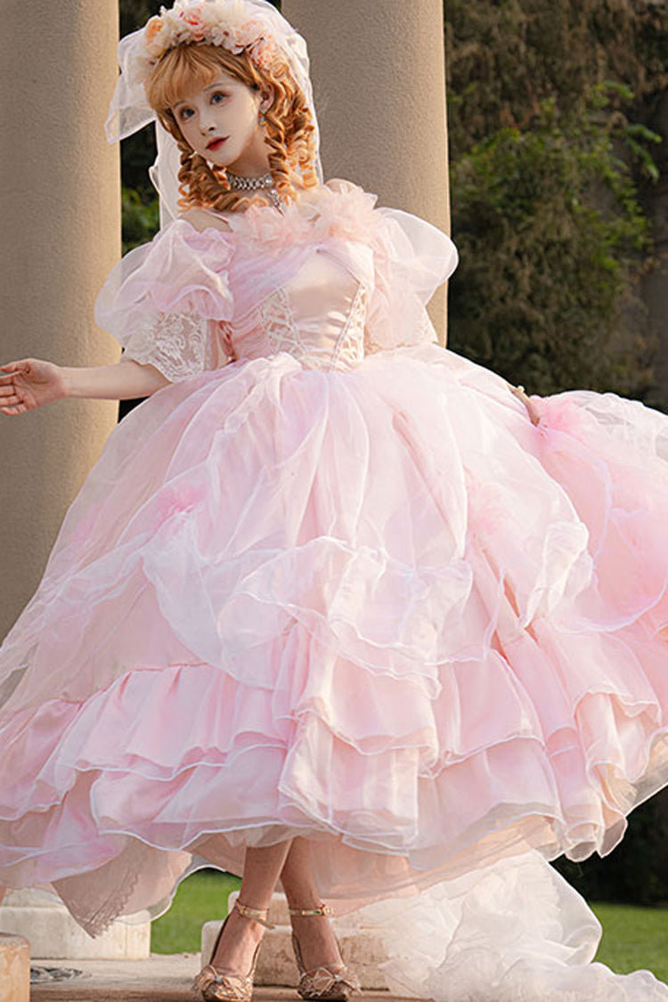 Lolita Dress - Off Shoulder, Pink, Plus Size, Layered, Sweet Style - additional product view 2