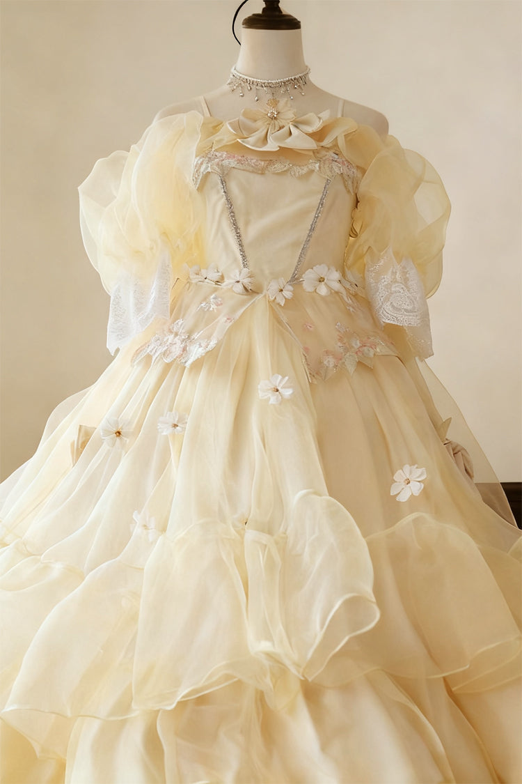 Lolita Dress - Off Shoulder, Yellow, Plus Size, Layered, Sweet Style - additional product view 3