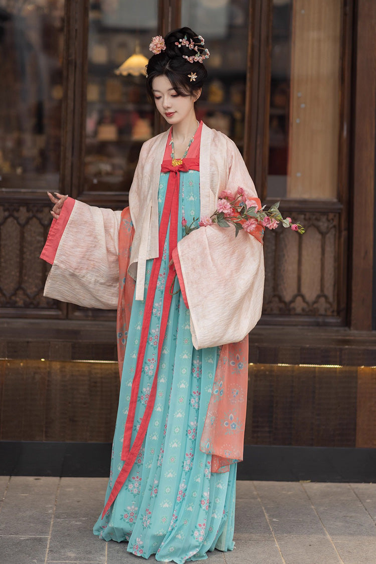 Lolita Dress - Peach Blossoms And Spring, Green, Chinese-Inspired Style, Printed - additional product view 2