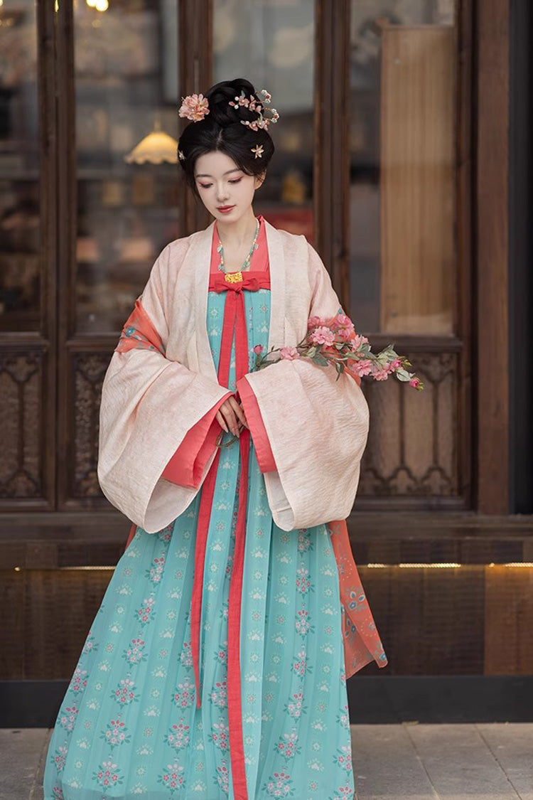 Lolita Dress - Peach Blossoms And Spring, Green, Chinese-Inspired Style, Printed - additional product view 3