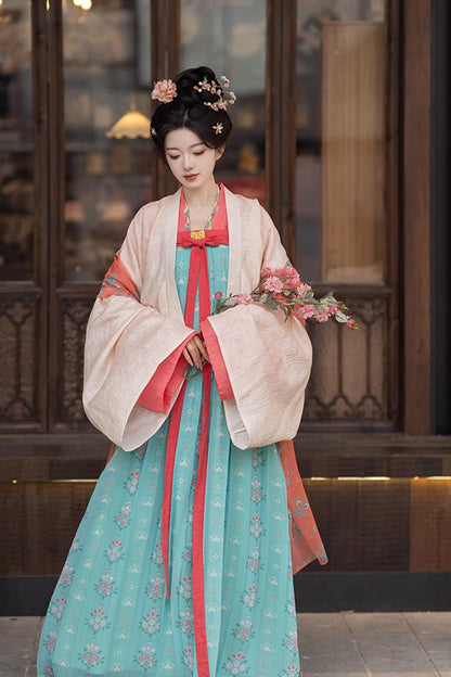 Lolita Dress - Peach Blossoms And Spring, Green, Chinese-Inspired Style, Printed - additional product view 3
