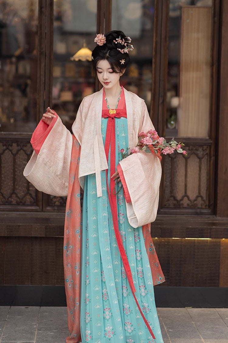 Lolita Dress - Peach Blossoms And Spring, Green, Chinese-Inspired Style, Printed - additional product view 5