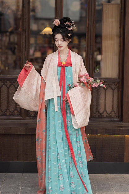 Lolita Dress - Peach Blossoms And Spring, Green, Chinese-Inspired Style, Printed - additional product view 5