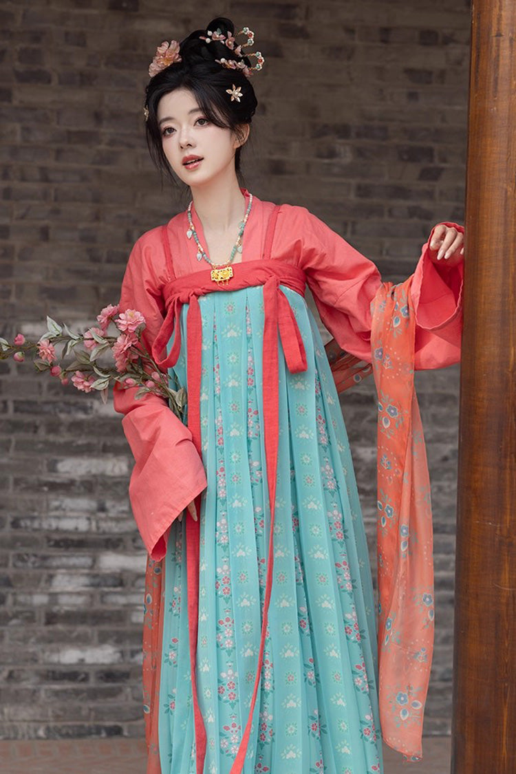 Lolita Dress - Peach Blossoms And Spring, Green, Chinese-Inspired Style, Printed - additional product view 7