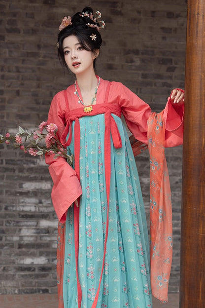 Lolita Dress - Peach Blossoms And Spring, Green, Chinese-Inspired Style, Printed - additional product view 7
