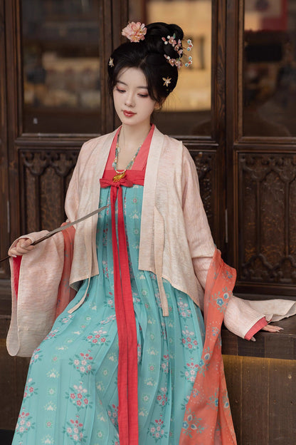 Lolita Dress - Peach Blossoms And Spring, Green, Chinese-Inspired Style, Printed - additional product view 8