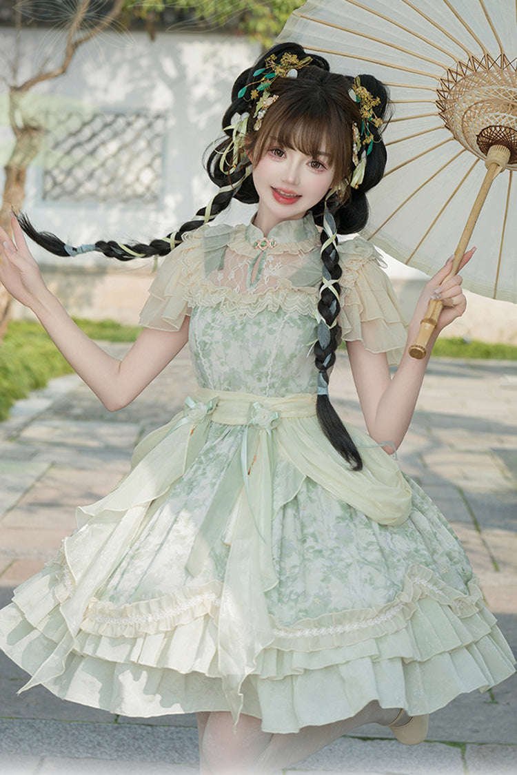 Lolita Dress - Pepper Chiffon Double-layered, Green, Ruffled, Sweet Style - additional product view 2
