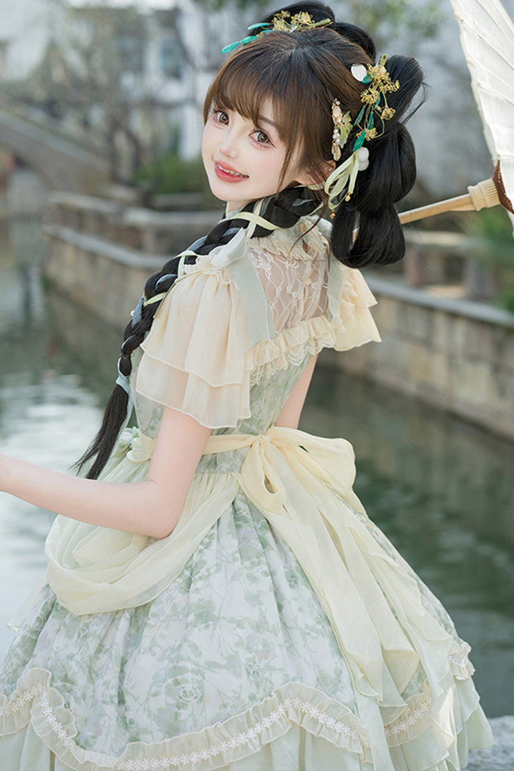 Lolita Dress - Pepper Chiffon Double-layered, Green, Ruffled, Sweet Style - additional product view 4