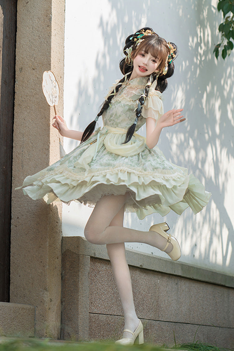 Lolita Dress - Pepper Chiffon Double-layered, Green, Ruffled, Sweet Style - additional product view 7