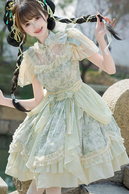 Lolita Dress - Pepper Chiffon Double-layered, Green, Ruffled, Sweet Style - additional product view 8
