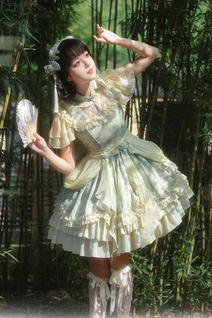 Lolita Dress - Pepper Chiffon Double-layered, Green, Ruffled, Sweet Style - additional product view 9